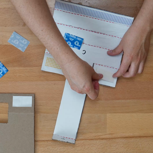 Double-sided tape on front